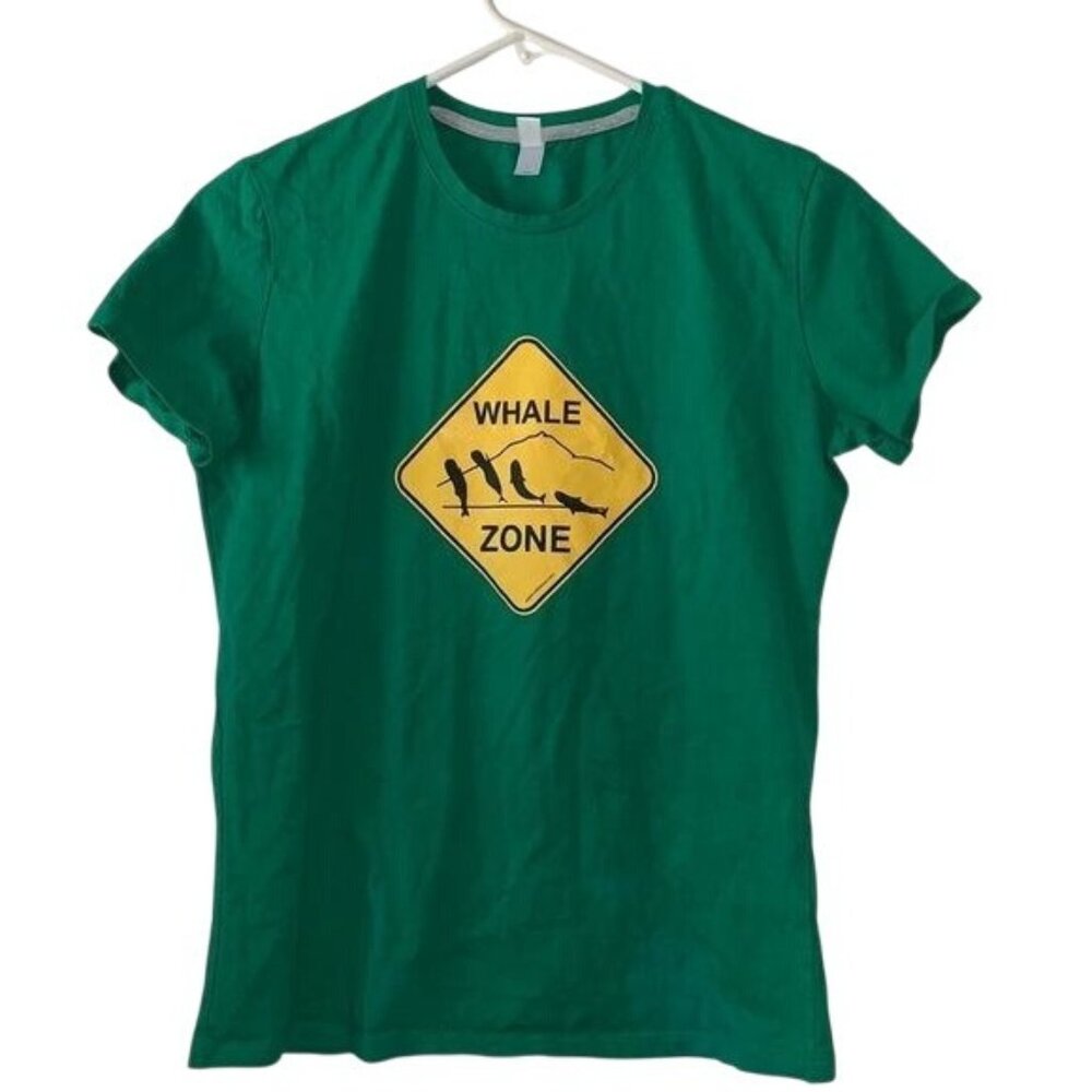 Whale Zone Graphic Green T-Shirt By Kariban L Cotton Casual Unisex